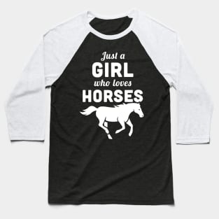 Funny Horse Girl Design | Horseback Riding Baseball T-Shirt